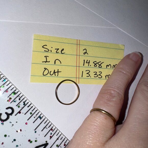 **Host Pick** 1.33mm Gold Filled Plain Band Ring, Size 2 ** Host Pick** - Picture 7 of 12